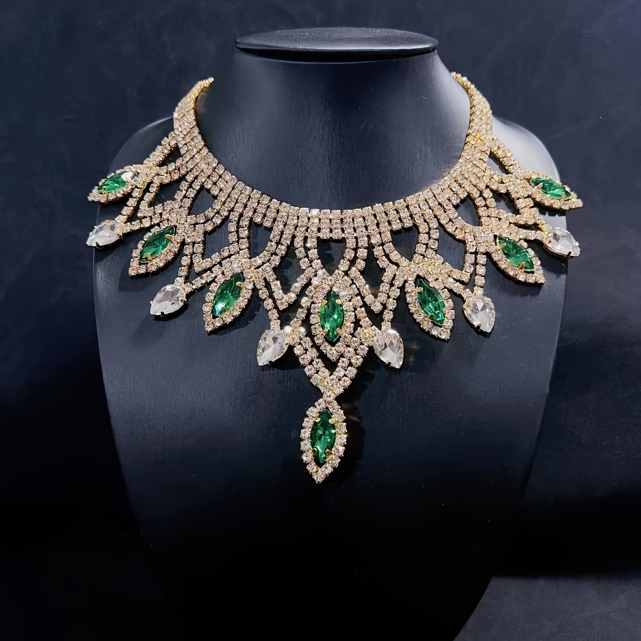 Exaggerated Rhinestone Necklace Personality Luxury Multi-layer Drag Queen Jewels