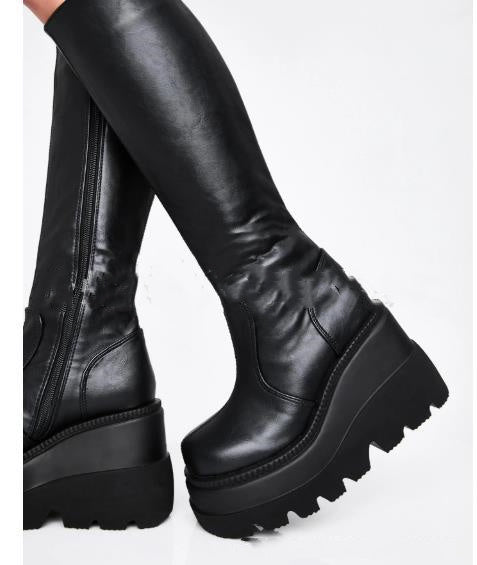 Ladies Punk Platform Wedge Heel Goth Emo Boots