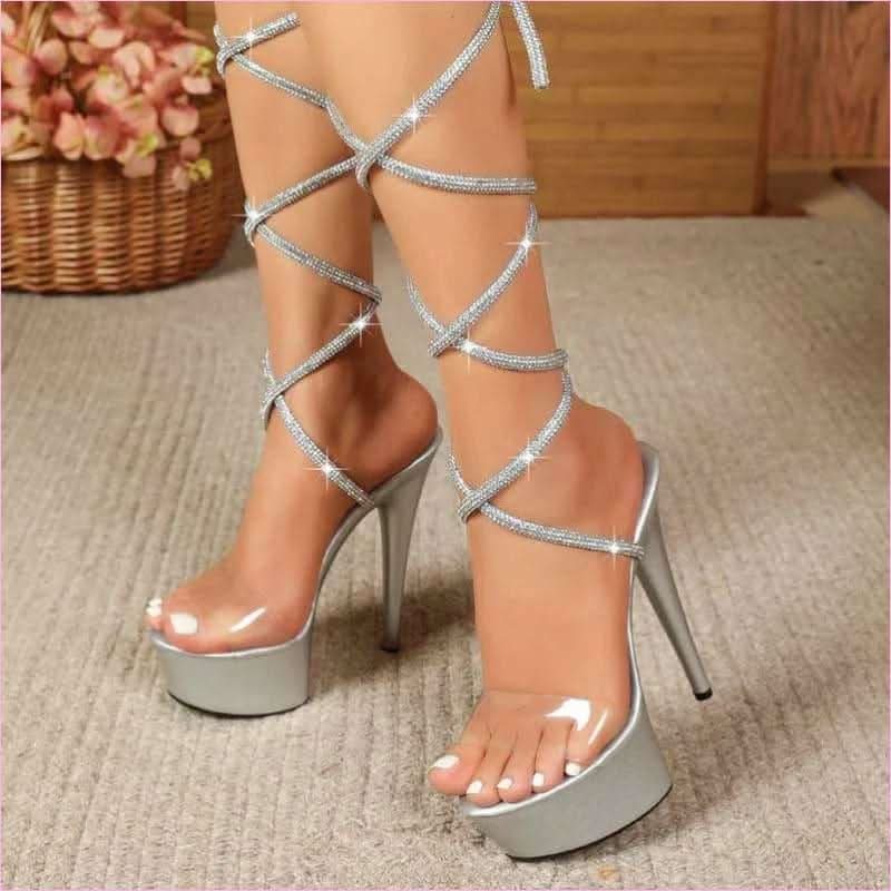 15cm Platform Heel Open Toe Shoes for Pole Dancing Prowess - Pleasures and Sins