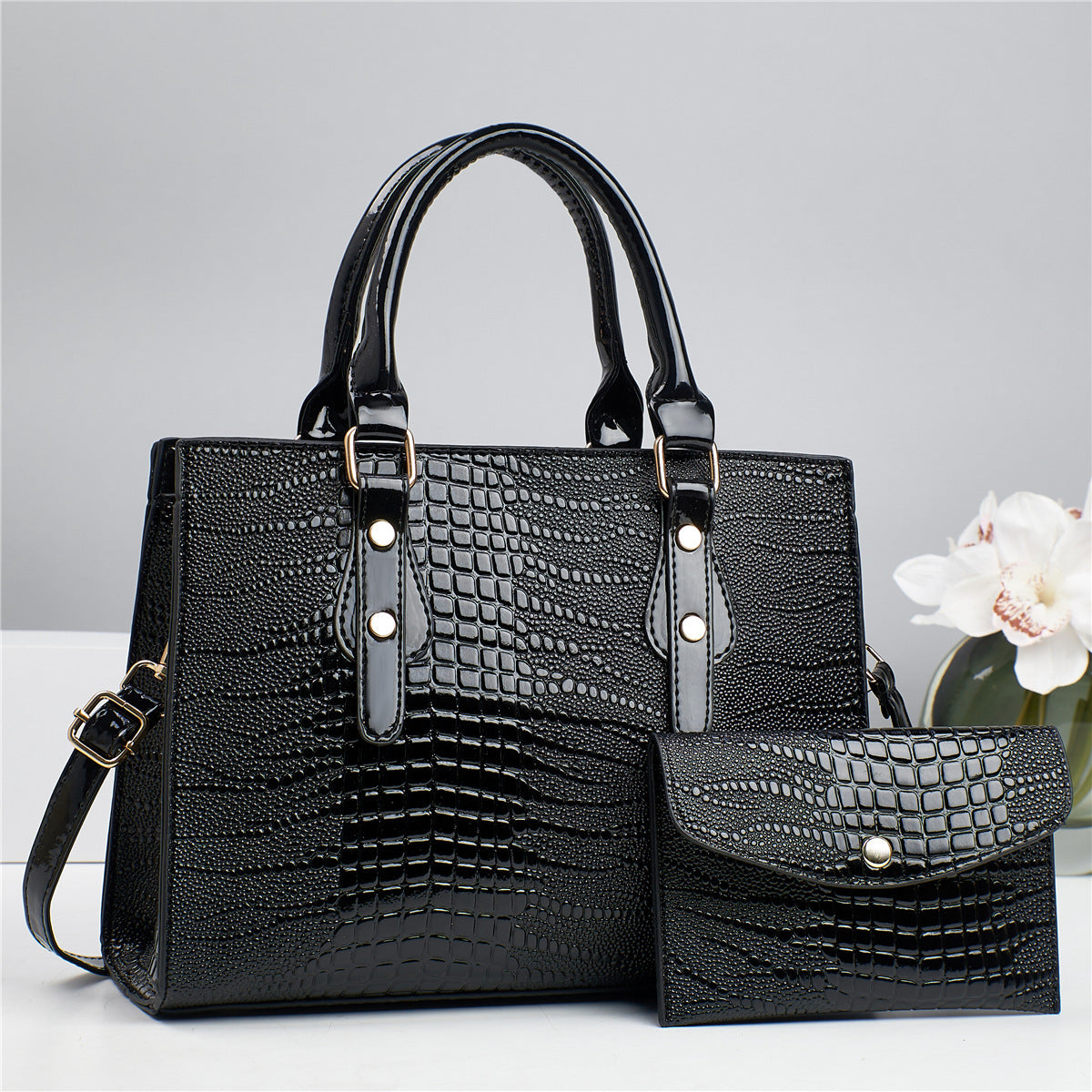 Ladies Commuter Shoulder Portable Crossbody Bag With Matching Purse