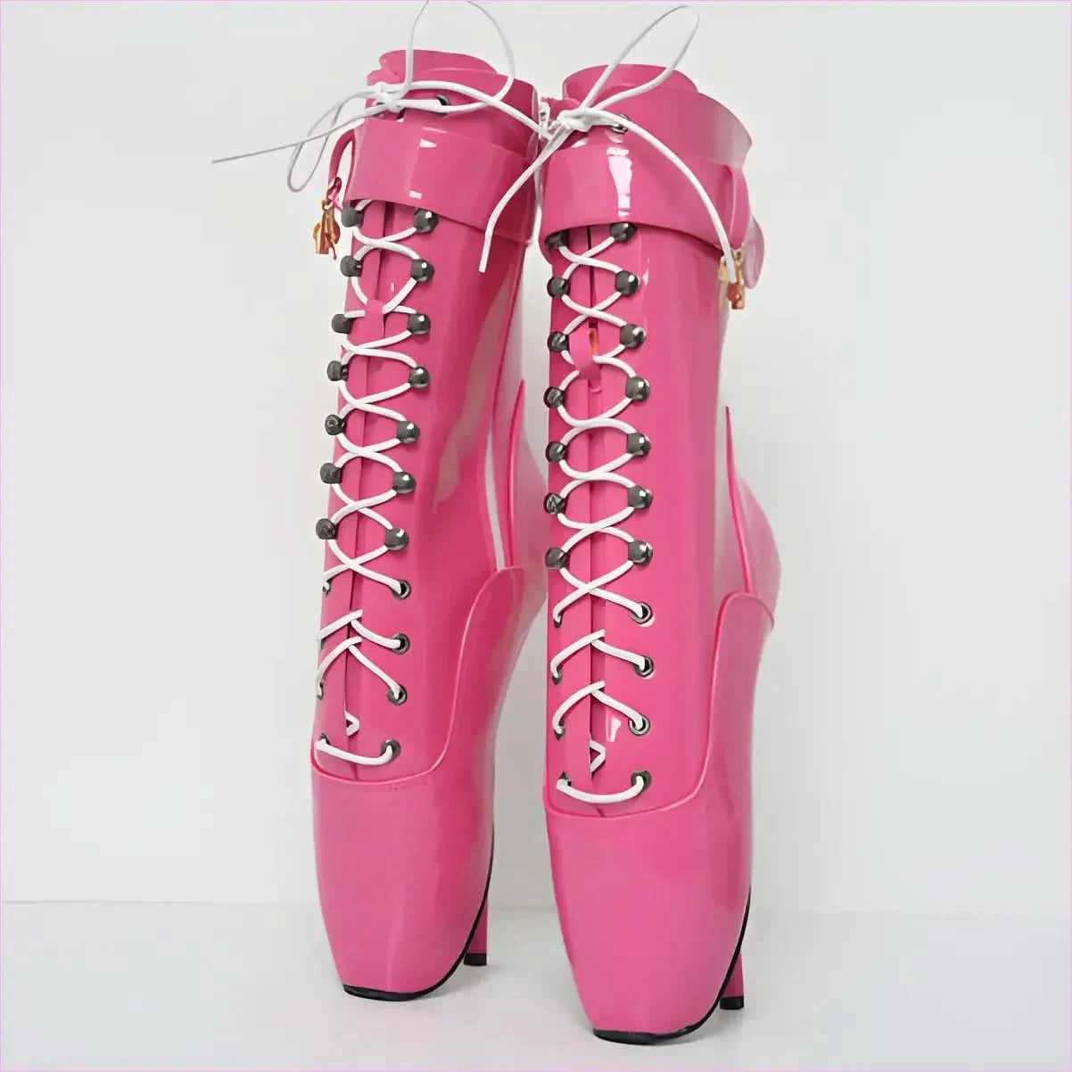18cm Ballet Front-less Lace-up Knee-high Boots - Pleasures and Sins