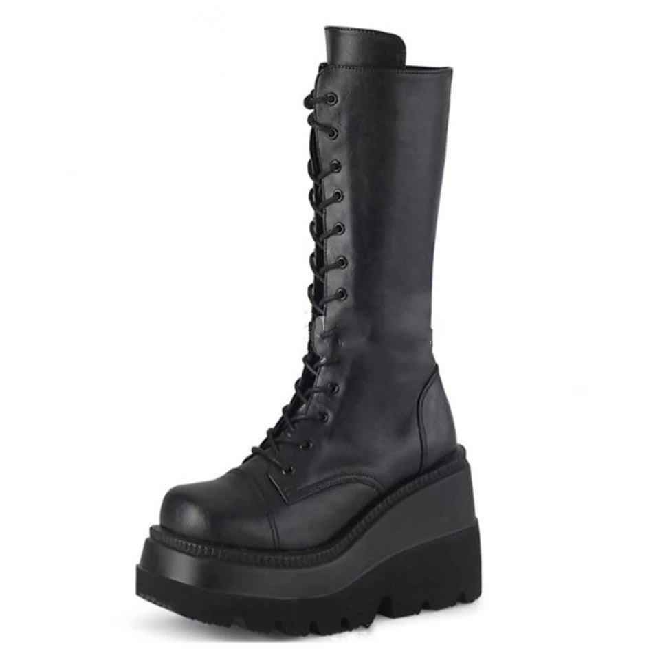 Ladies Punk Platform Wedge Heel Goth Emo Boots