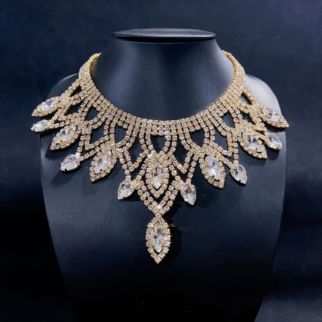 Exaggerated Rhinestone Necklace Personality Luxury Multi-layer Drag Queen Jewels