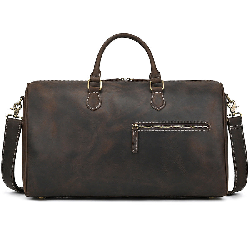 Ladies Retro Leather Travel Bag Large Capacity