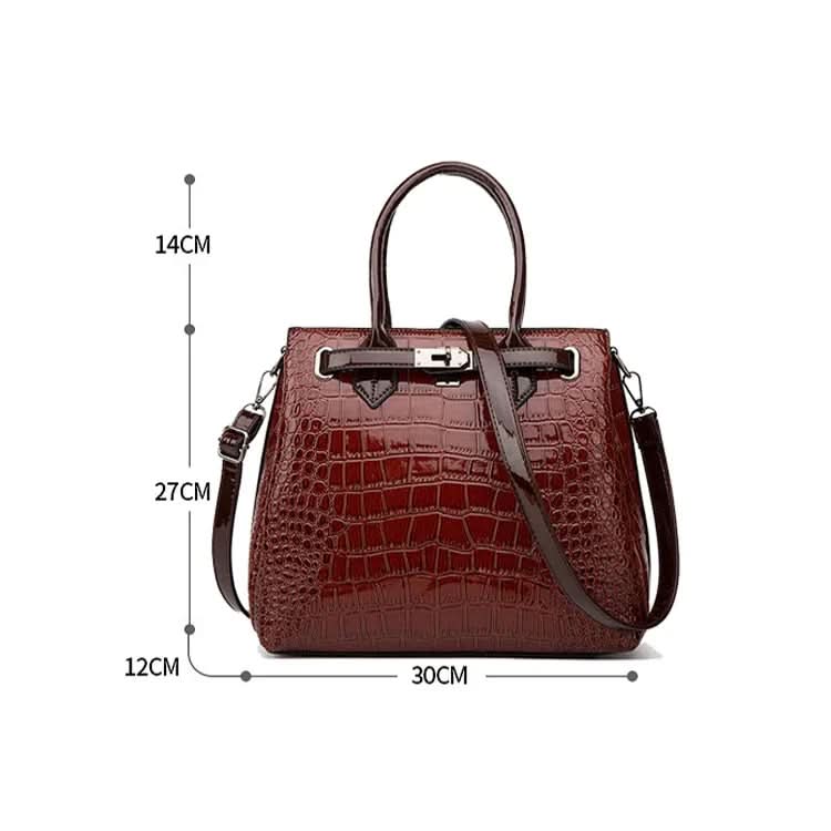 Crocodile Pattern Patent Handbag and Purse Set Large-Capacity Bag Pleasures and Sins