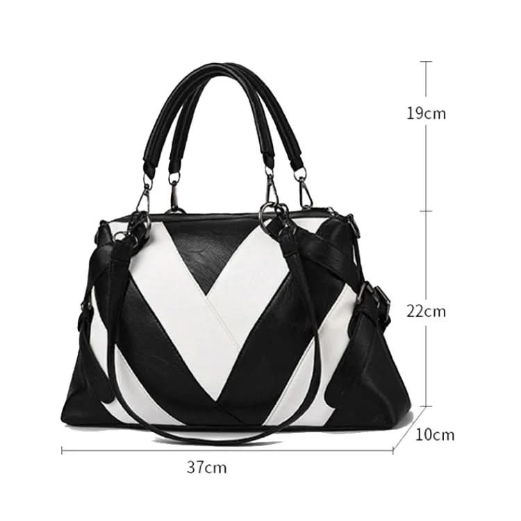Ladies Geometric Colorblock Soft Faux Leather Handbag Bag Pleasures and Sins