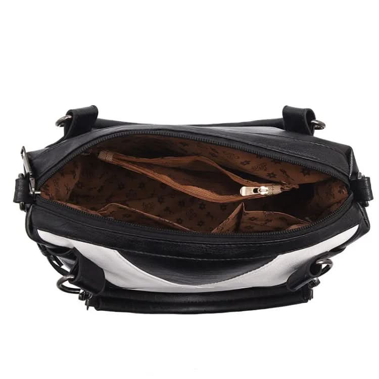 Ladies Geometric Colorblock Soft Faux Leather Handbag Bag Pleasures and Sins