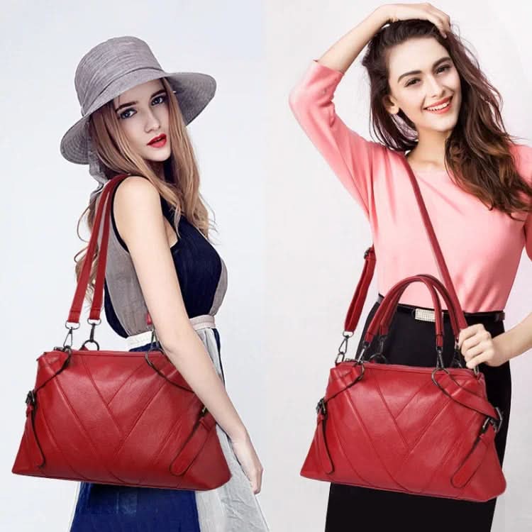 Ladies Geometric Colorblock Soft Faux Leather Handbag Bag Pleasures and Sins