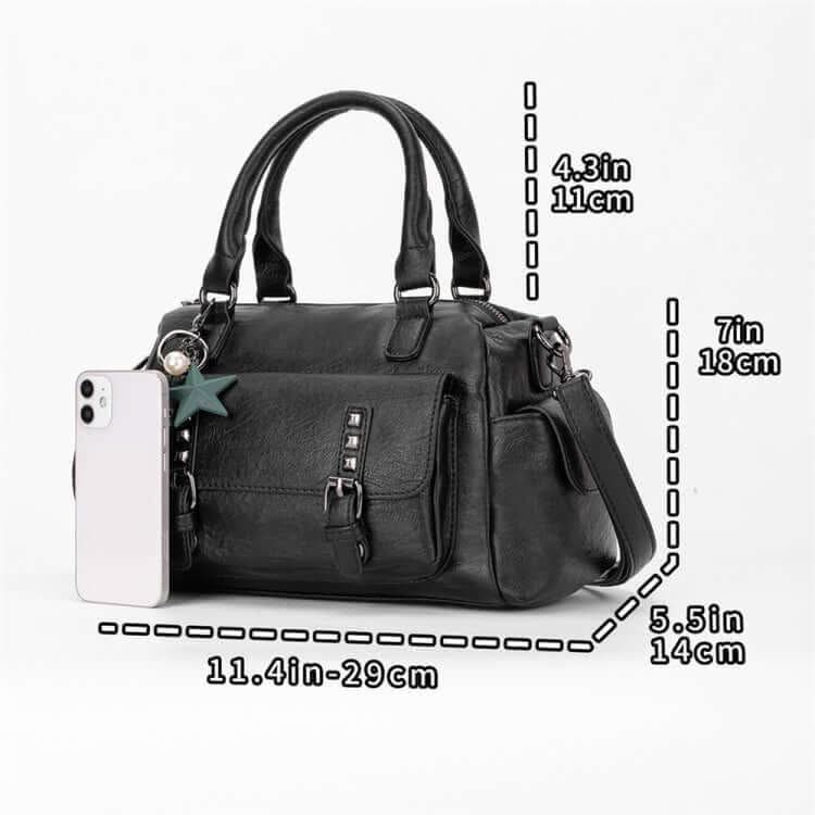 Pebbled Leather Multi-compartment Large Capacity Crossbody Handbag Bag Pleasures and Sins