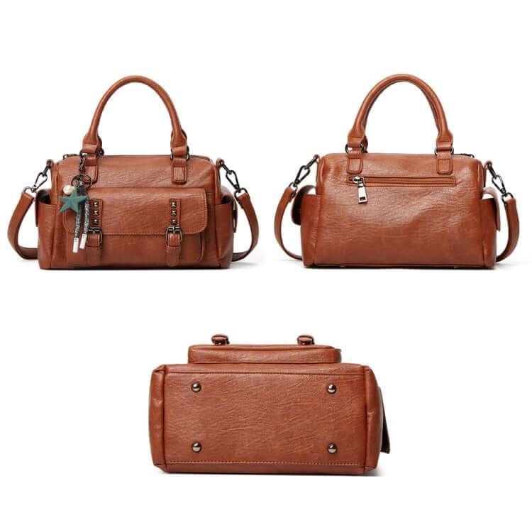 Pebbled Leather Multi-compartment Large Capacity Crossbody Handbag Bag Pleasures and Sins
