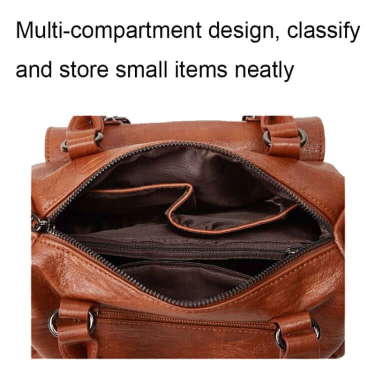 Pebbled Leather Multi-compartment Large Capacity Crossbody Handbag Bag Pleasures and Sins