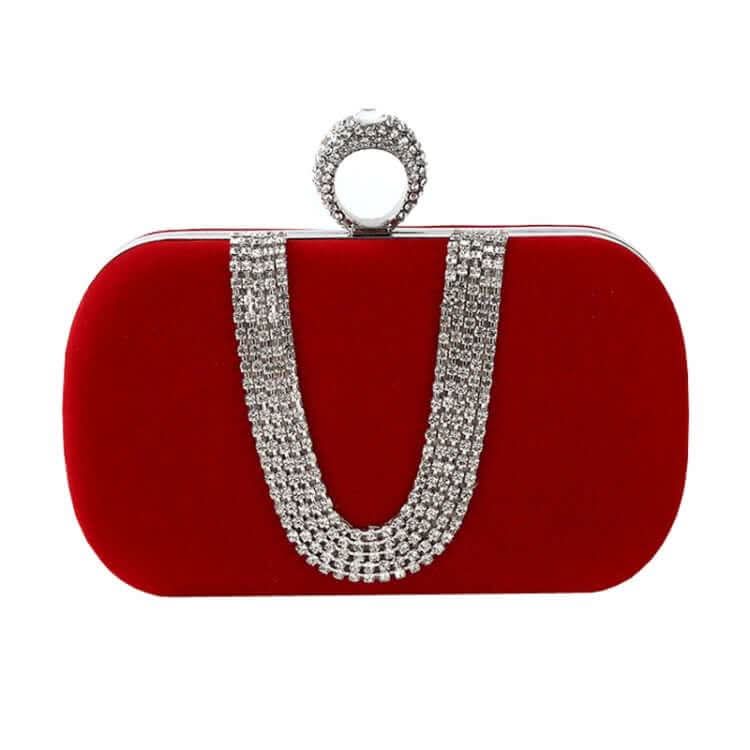 Embellished Evening Bag Ladies Banquet Evening Clutch Bag Bag Pleasures and Sins Red