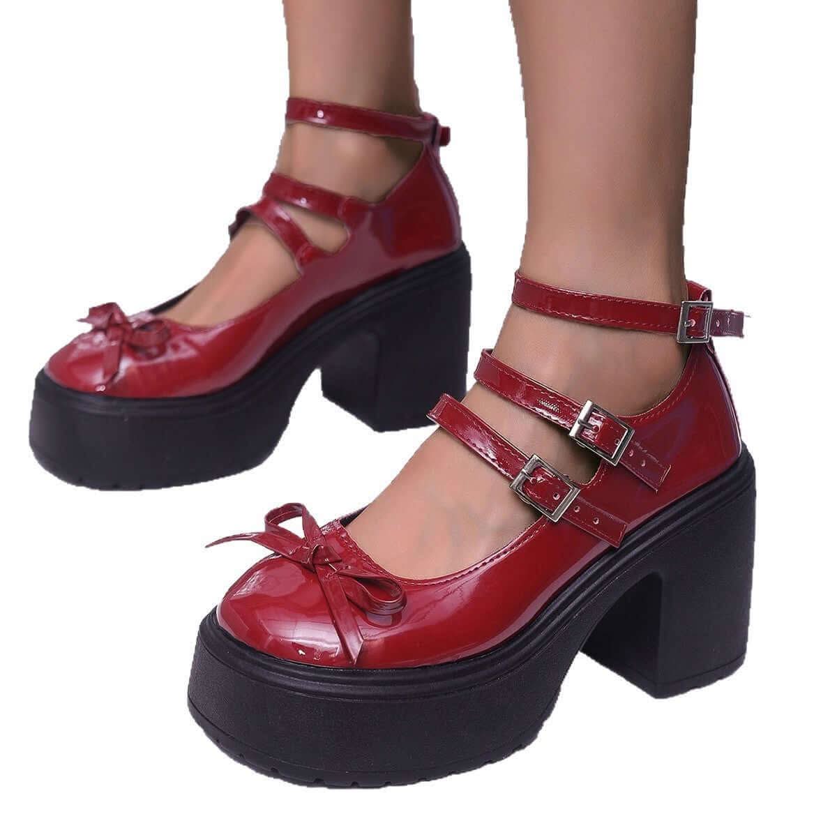 Women's Thick-soled Lace-up Mary Jane Versatile Shoes Shoes Pleasures and Sins