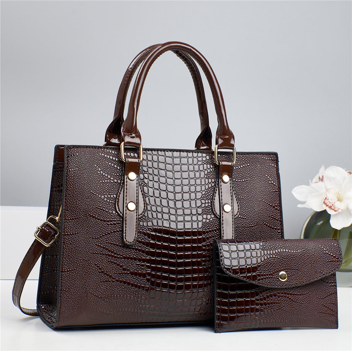 Ladies Commuter Shoulder Portable Crossbody Bag With Matching Purse