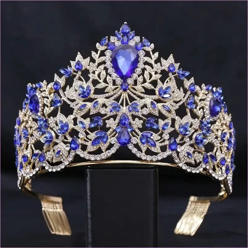 Baroque Style Large Rhinestone Wedding Crown for a Glamorous Look - Pleasures and Sins