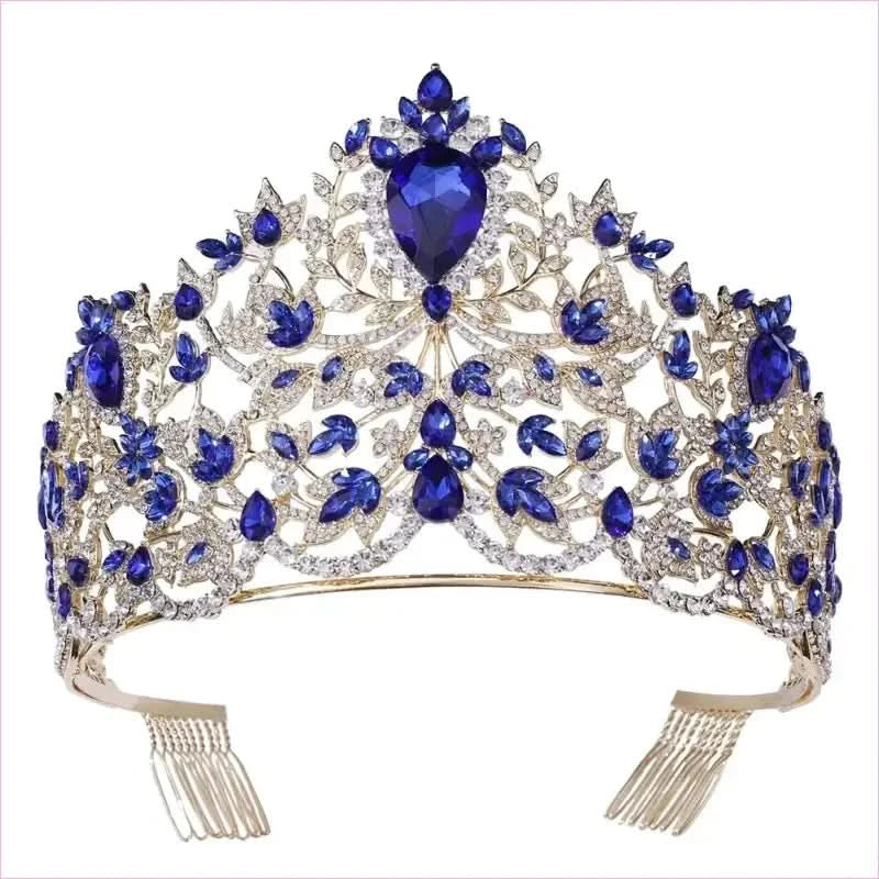 Baroque Style Large Rhinestone Wedding Crown for a Glamorous Look - Pleasures and Sins