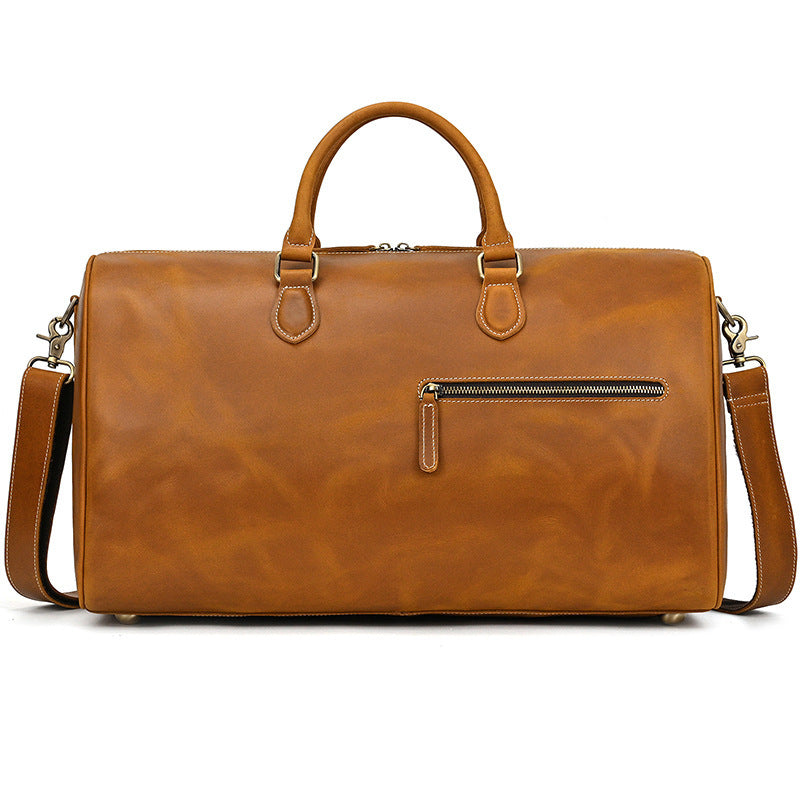 Ladies Retro Leather Travel Bag Large Capacity