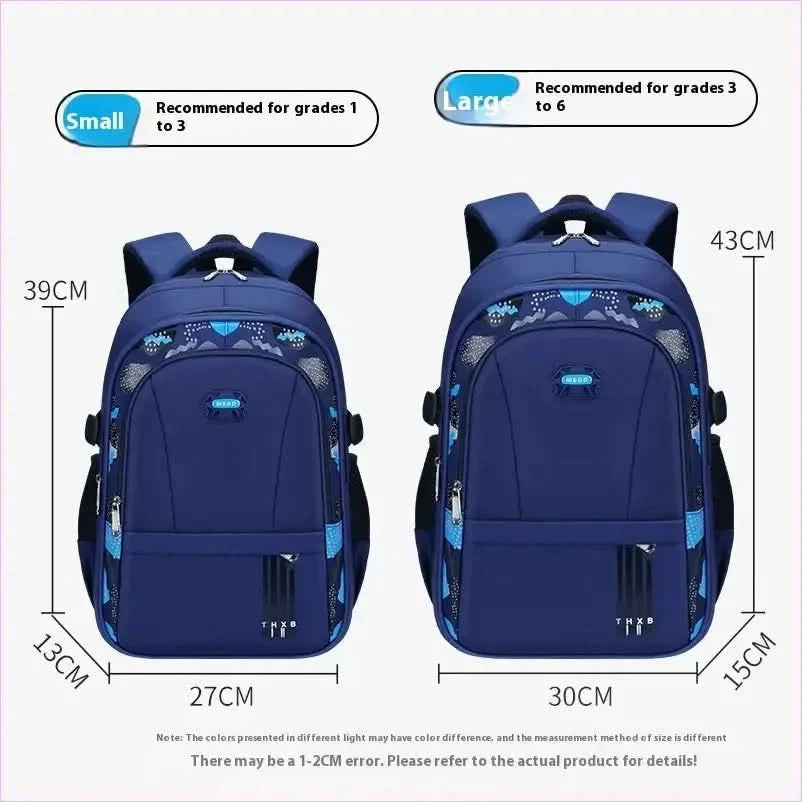 Breathable Light Negative Large Capacity Children’s Schoolbag in Blue and Black - Pleasures and Sins