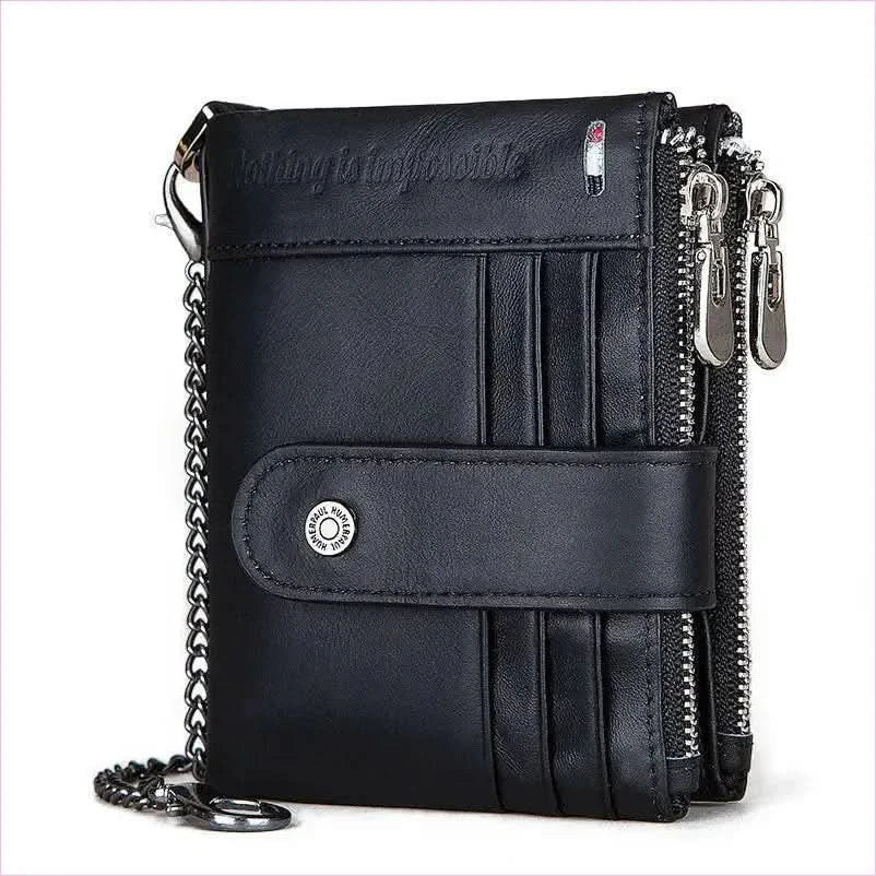 Brown Anti-theft Mens Leather Wallet with Multi Card Slots and Coin Holder - Pleasures and Sins
