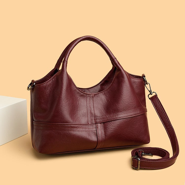 Soft Leather Handbag Women's Lightweight Large Capacity Crossbody Bag