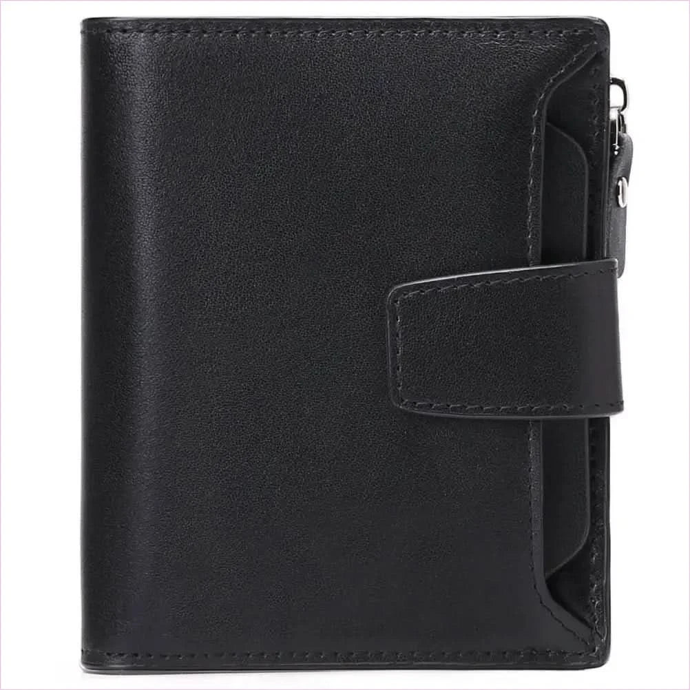 Casual Brown Genuine Leather Wallet for Men with Zipper Closure - Pleasures and Sins
