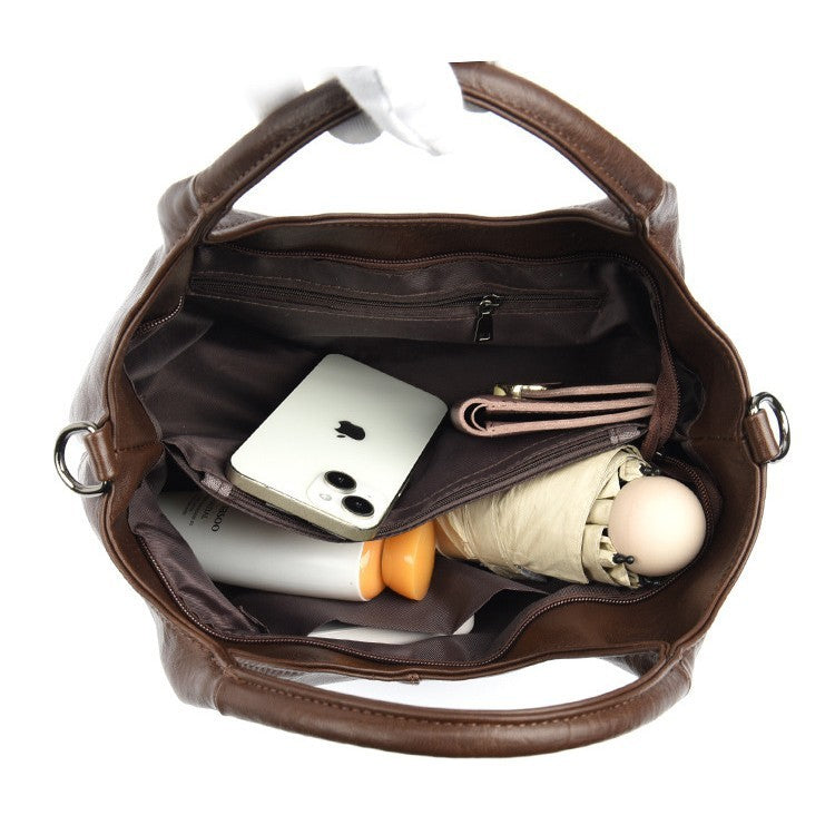 Soft Leather Handbag Women's Lightweight Large Capacity Crossbody Bag