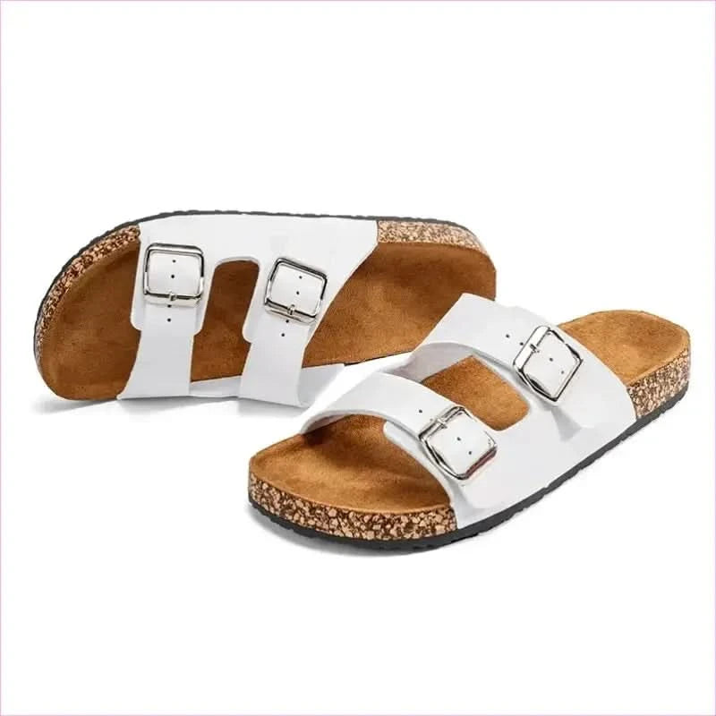 Classic Comfortable Summer Cork Sandals for Men in Black Leather - Pleasures and Sins
