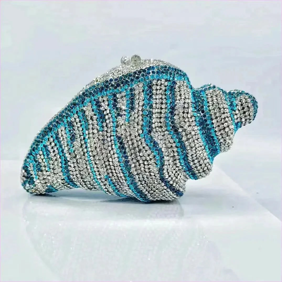 Conch Shape Rhinestone Customised Dinner Clutch Bag for Elegant Events - Pleasures and Sins