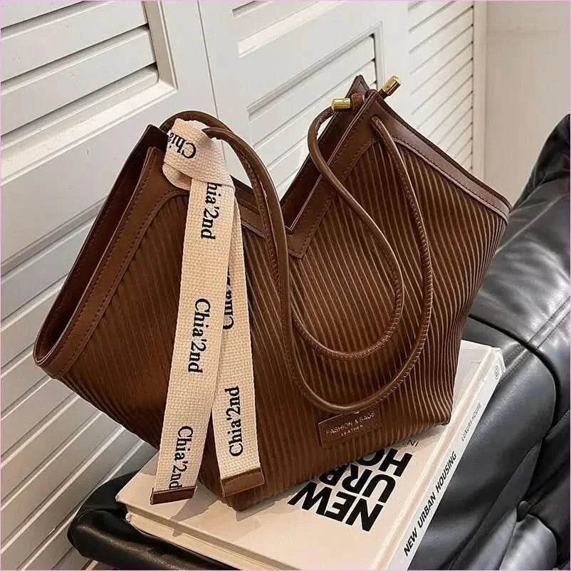 Cream Canvas Tote with Green Trim for Casual Luxury Fashion Students - Pleasures and Sins