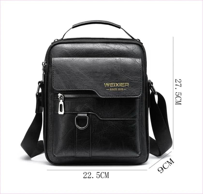 Dark Brown Retro Pu Leather Crossbody Bag for Men Holds 11-inch Tablets - Pleasures and Sins