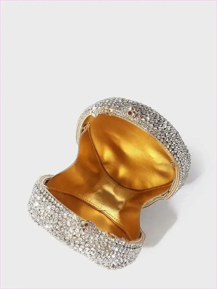 Diamond Halloween Skull Clutch Bag for Spooky Chic Nights - Pleasures and Sins
