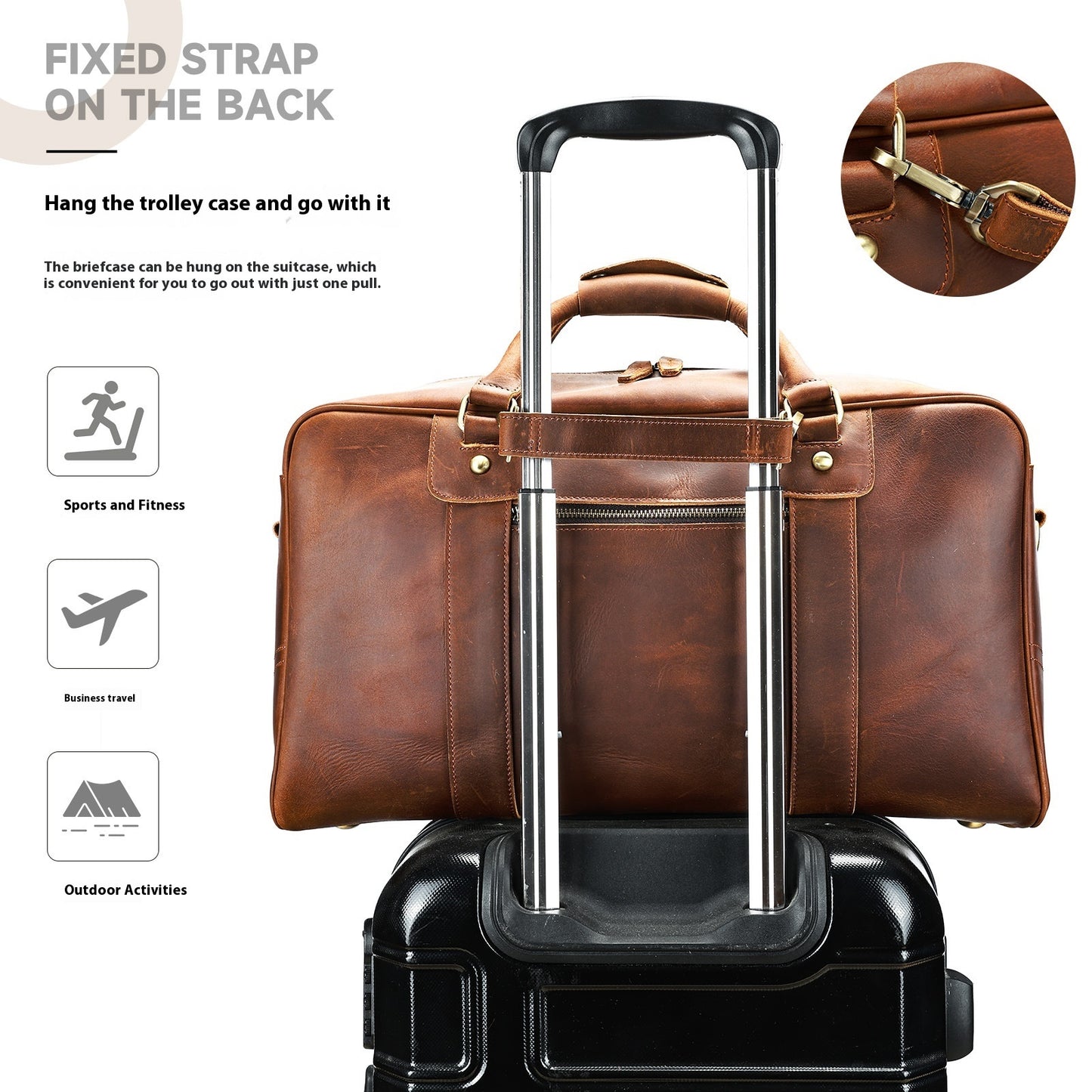 Mens Luxury Retro Genuine Leather Weekend Travel Bag Bag Pleasures and Sins