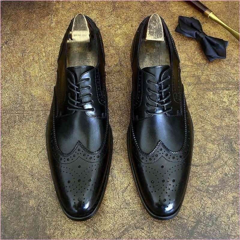 Genuine Leather Brogue Shoes for Business Formal Wear - Pleasures and Sins