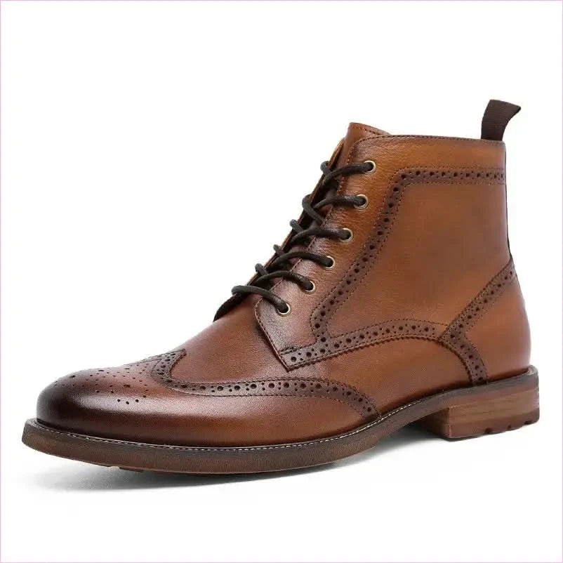Genuine Leather English Style Ankle Boots for Men in Black - Pleasures and Sins