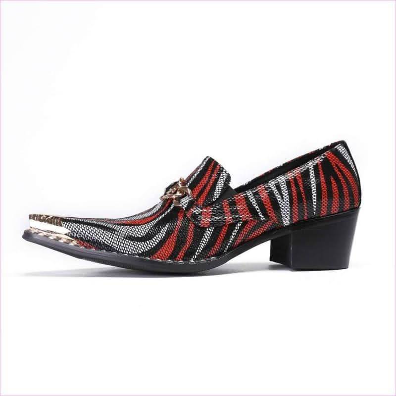 Genuine Leather Metal Head Slip on Shoes for Men's Formal Outfit - Pleasures and Sins