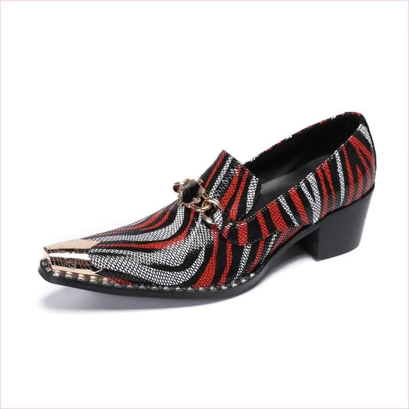 Genuine Leather Metal Head Slip on Shoes for Men's Formal Outfit - Pleasures and Sins