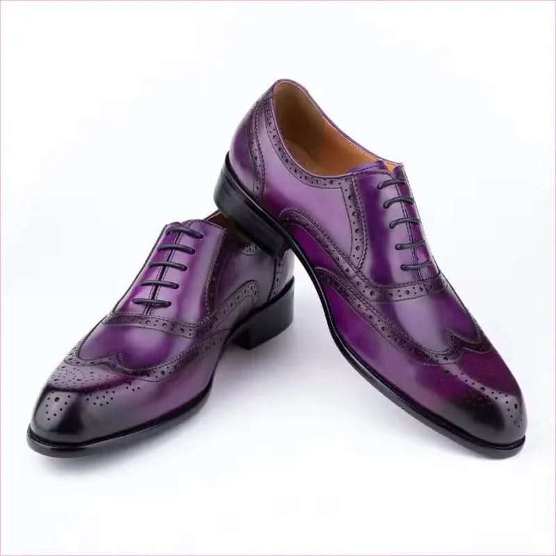 Genuine Leather Oxford Brogue Shoes with Classic and Unique Colors - Pleasures and Sins