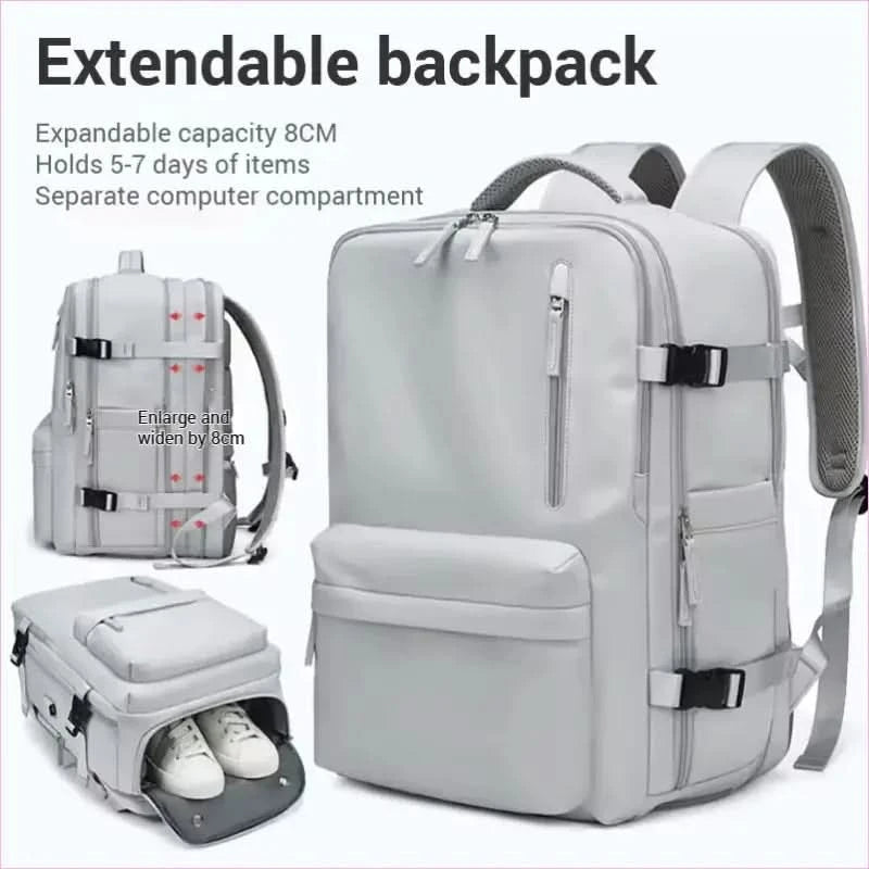 Gray Waterproof 18 Inch Extendable Laptop School Backpack with Usb - Pleasures and Sins
