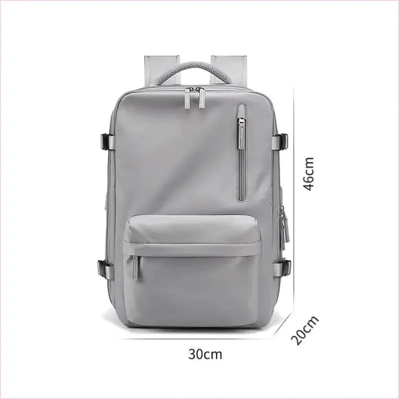 Gray Waterproof 18 Inch Extendable Laptop School Backpack with Usb - Pleasures and Sins