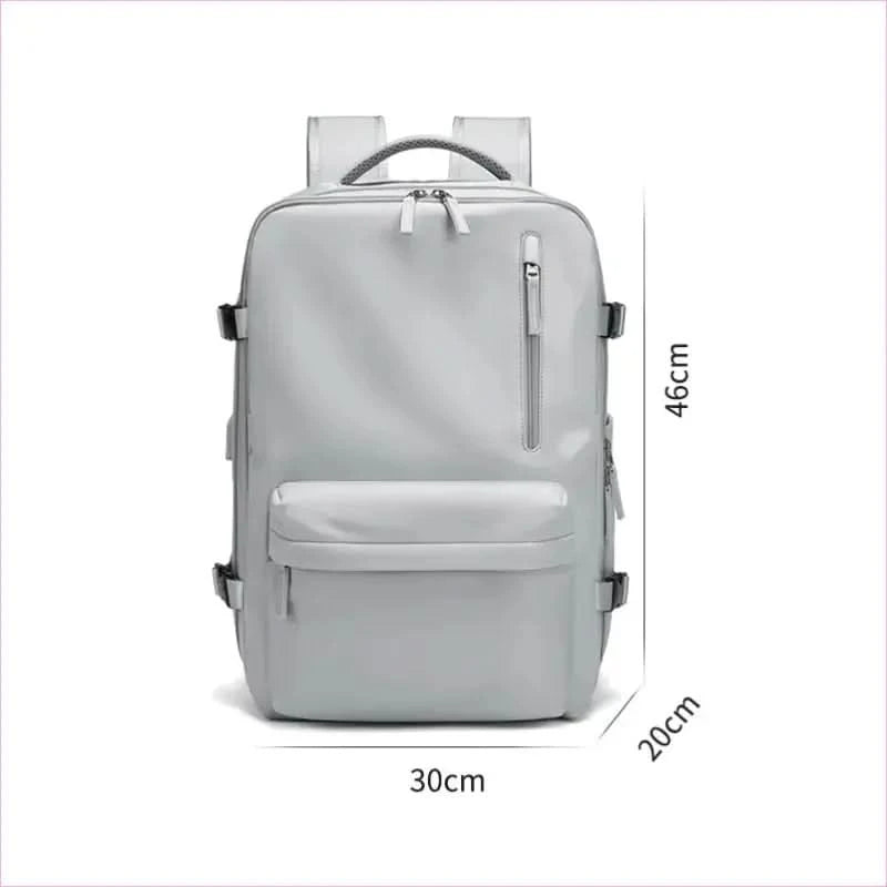 Gray Waterproof 18 Inch Extendable Laptop School Backpack with Usb - Pleasures and Sins