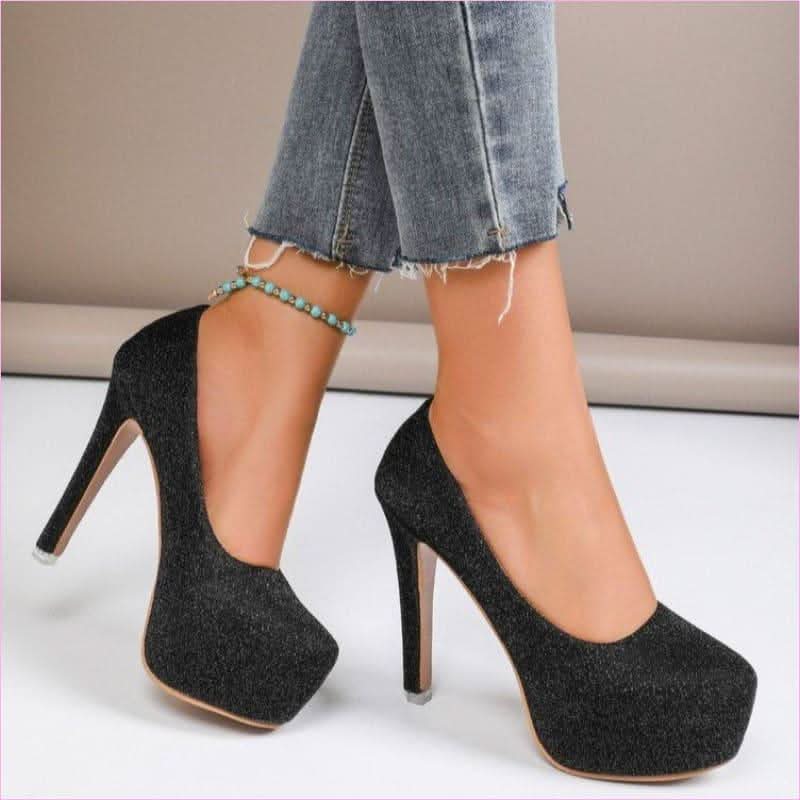 High Stiletto Heel Sequin Platform Shoes for Glam Looks - Pleasures and Sins