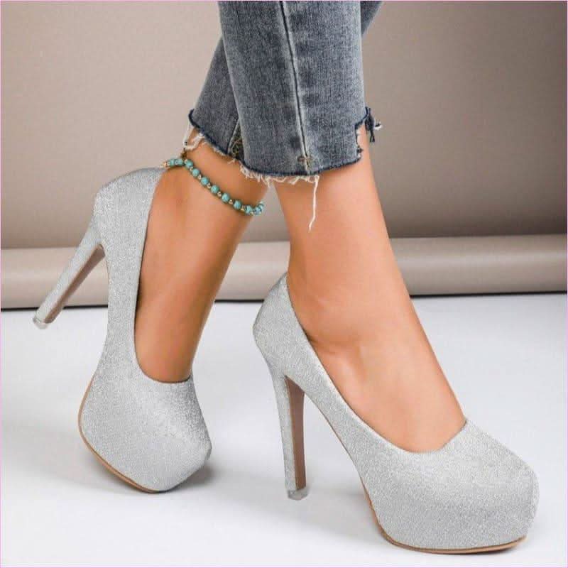 High Stiletto Heel Sequin Platform Shoes for Glam Looks - Pleasures and Sins