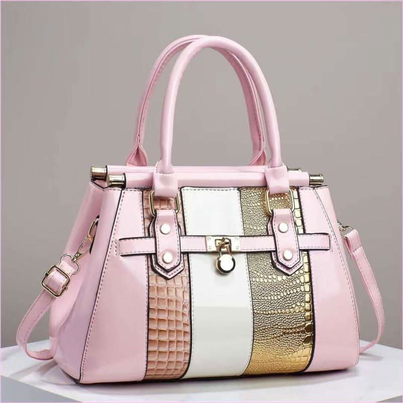 Ladies Faux Leather Large Capacity Bag with Leather Lizard Pattern - Pleasures and Sins