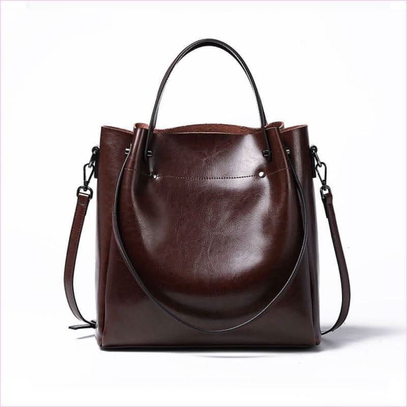 Ladies Genuine Leather Large Capacity Shoulder Bag for Elegant Style - Pleasures and Sins