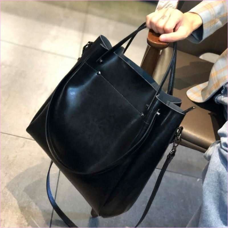 Ladies Genuine Leather Large Capacity Shoulder Bag for Elegant Style - Pleasures and Sins