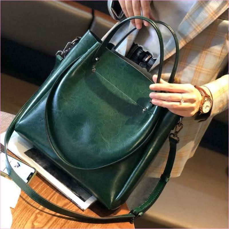 Ladies Genuine Leather Large Capacity Shoulder Bag for Elegant Style - Pleasures and Sins