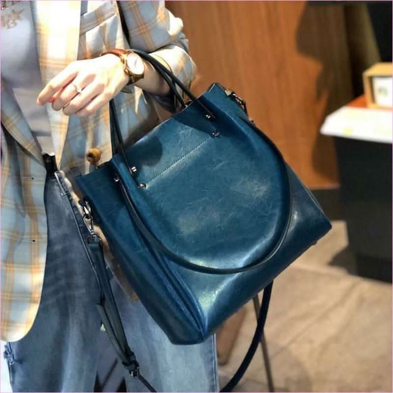 Ladies Genuine Leather Large Capacity Shoulder Bag for Elegant Style - Pleasures and Sins