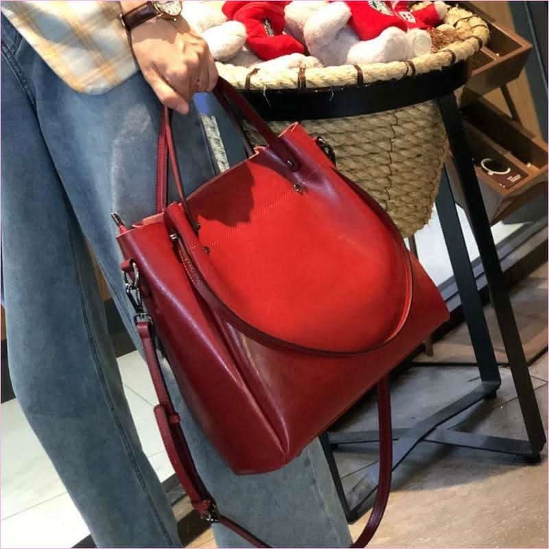 Ladies Genuine Leather Large Capacity Shoulder Bag for Elegant Style - Pleasures and Sins