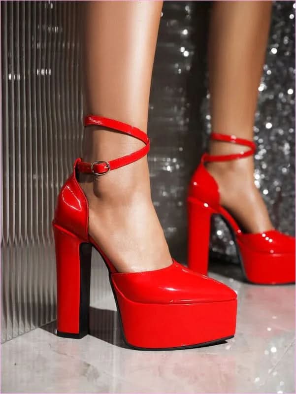 Ladies High Wedge Heel Pointed Toe Platform Shoes for Elegance - Pleasures and Sins