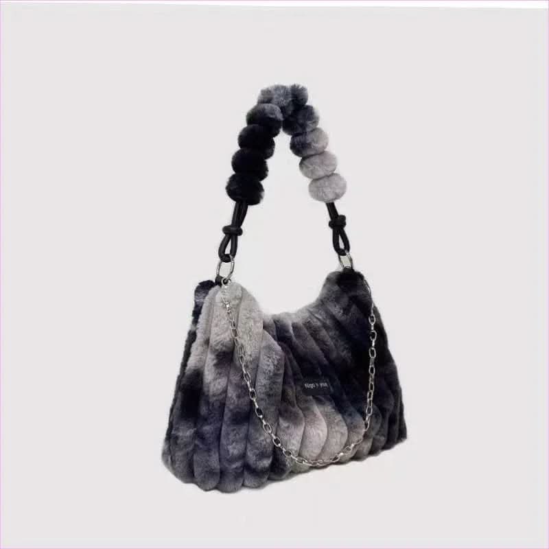 Ladies Plush Retro Crossbody Fur Bag with Soft Fur Exterior - Pleasures and Sins